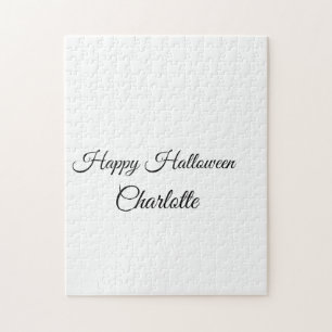 SIMPLE MINIMAL.CUTIE ADD NAME BABY happy Halloween Jigsaw Puzzle