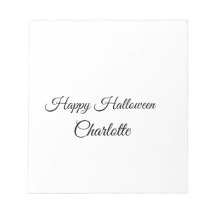 SIMPLE MINIMAL.CUTIE ADD NAME BABY happy Halloween Notepad