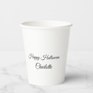 SIMPLE MINIMAL.CUTIE ADD NAME BABY happy Halloween Paper Cups