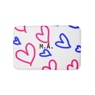 SIMPLE MINIMAL.CUTIE ADD NAME BABY heart add lette Bath Mat