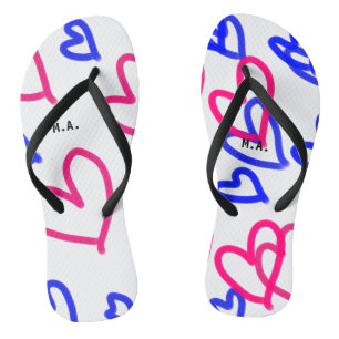 SIMPLE MINIMAL.CUTIE ADD NAME BABY heart add lette Jandals