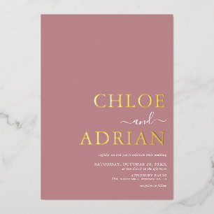 Simple Minimal Dusty Pink Wedding Gold
