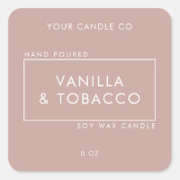 Simple Minimal Dusty Rose Candle Label