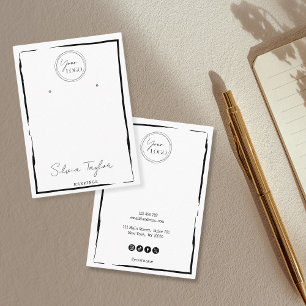 simple minimal earring jewellery display logo business card