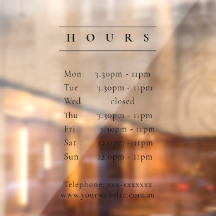 Simple Minimal Elegant Black Opening Hours Timings