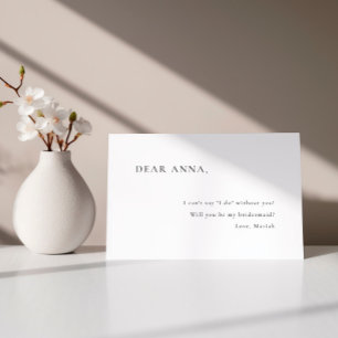 Simple Minimal Elegant Bridesmaid Proposal Invitation