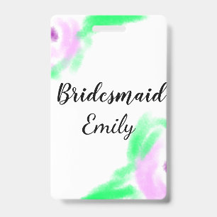 Simple minimal elegant bridesmaid wedding favours ID badge