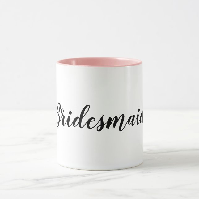 Simple minimal elegant bridesmaid wedding favours  mug (Center)