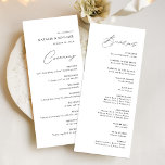 Simple Minimal Elegant Catholic Wedding Ceremony Programme<br><div class="desc">This beautifully designed wedding ceremony program is perfect for the couple who wants a simple and minimalist look for their big day. Featuring elegant serif and hand lettered calligraphy script fonts in black and white, this program will be sure to complement your wedding theme. With the option to personalise the...</div>