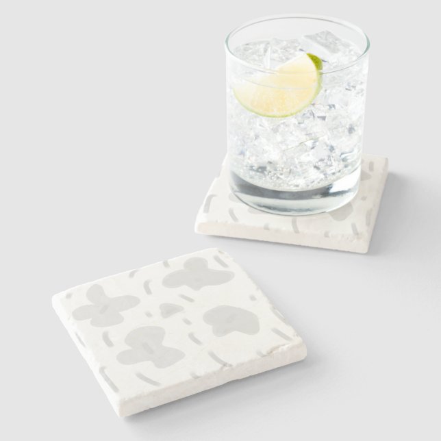 Simple minimal elegant custom circle photo collage stone coaster (Side)