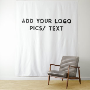 Simple minimal elegant custom company name text tapestry