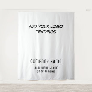 Simple minimal elegant custom company name text tapestry