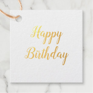 simple minimal elegant custom happy birthday gift  favour tags