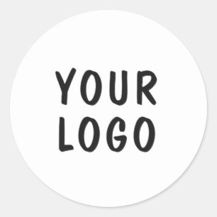 Simple minimal elegant custom logo company classic round sticker