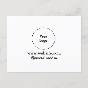Simple minimal elegant custom logo here company  announcement postcard