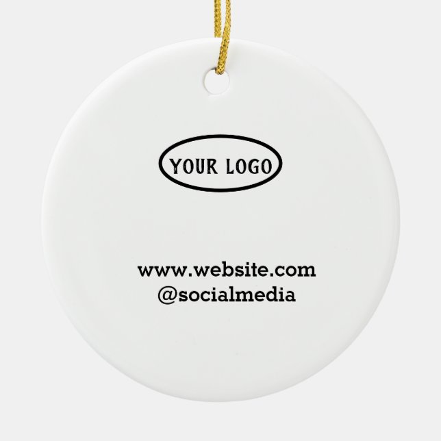 Simple minimal elegant custom logo here company  ceramic tree decoration (Front)