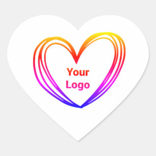 Simple minimal elegant custom logo here company cl heart sticker
