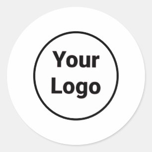 Simple minimal elegant custom logo here company classic round sticker