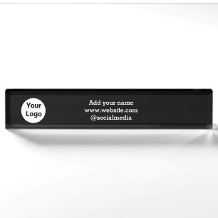 Simple minimal elegant custom logo here company d nameplate