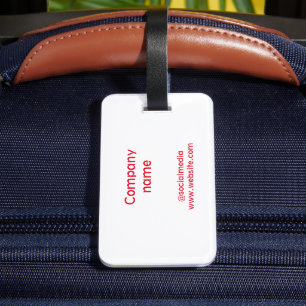Simple minimal elegant custom logo here company  g luggage tag