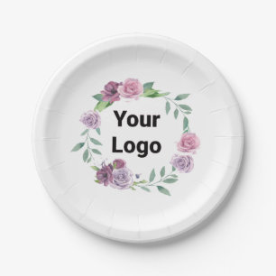 Simple minimal elegant custom logo here company p paper plate