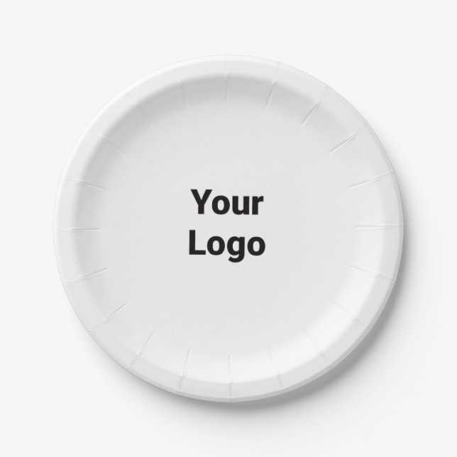 Simple minimal elegant custom logo here company  paper plate (Front)