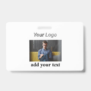 Simple minimal elegant custom logo here company ph ID badge