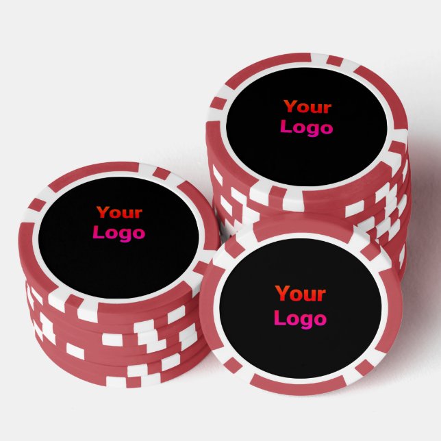 Simple minimal elegant custom logo here company poker chips (Stack)