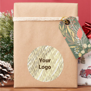 Simple minimal elegant custom logo here company sq classic round sticker