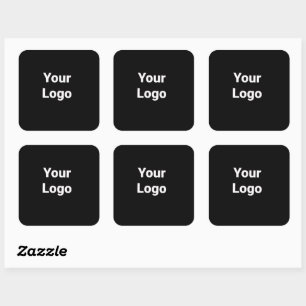Simple minimal elegant custom logo here company sq square sticker