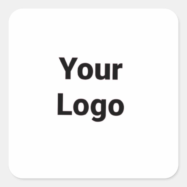 Simple minimal elegant custom logo here company square sticker (Front)