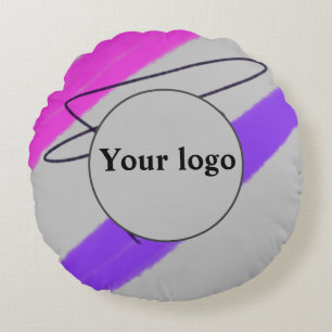 Simple minimal elegant custom logo here company t round cushion
