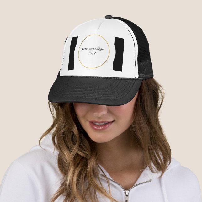 Simple minimal elegant custom logo here company th trucker hat (In Situ)