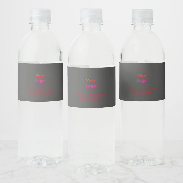 Simple minimal elegant custom logo here company  w water bottle label (Bottles)