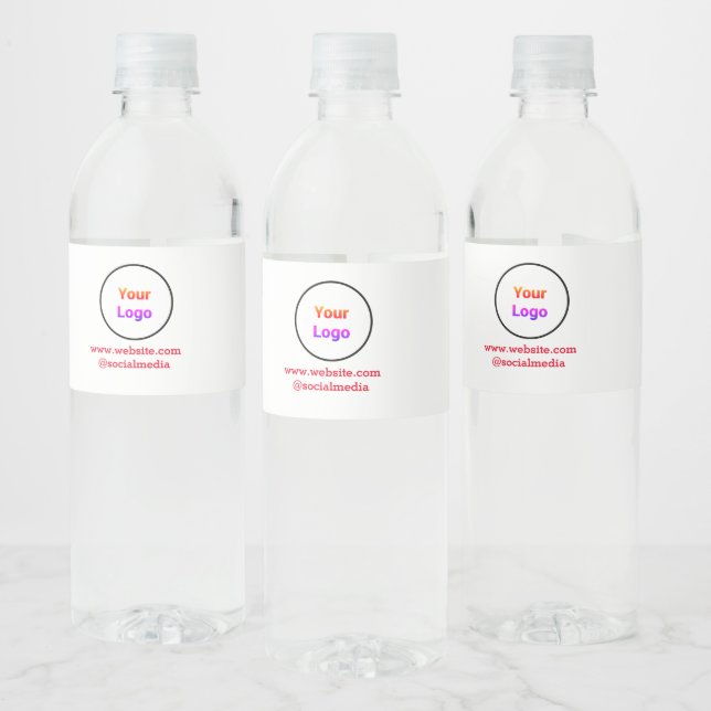 Simple minimal elegant custom logo here company  w water bottle label (Bottles)