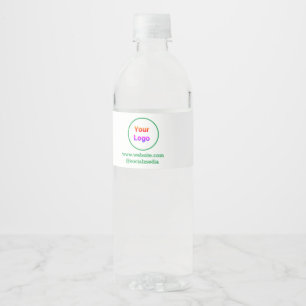 Simple minimal elegant custom logo here company  w water bottle label