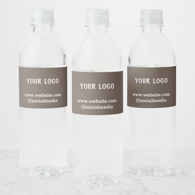 Simple minimal elegant custom logo here company  w water bottle label (Bottles)