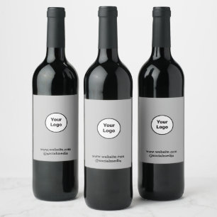 Simple minimal elegant custom logo here company  w wine label
