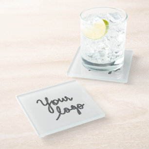 Simple minimal elegant custom logo here company wa glass coaster