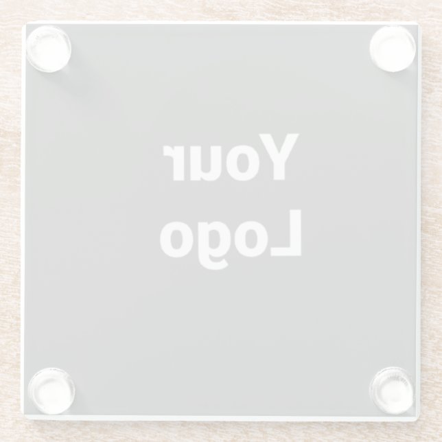 Simple minimal elegant custom logo here company wa glass coaster (Back)