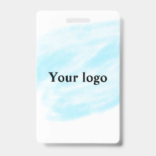 Simple minimal elegant custom logo here company wa ID badge