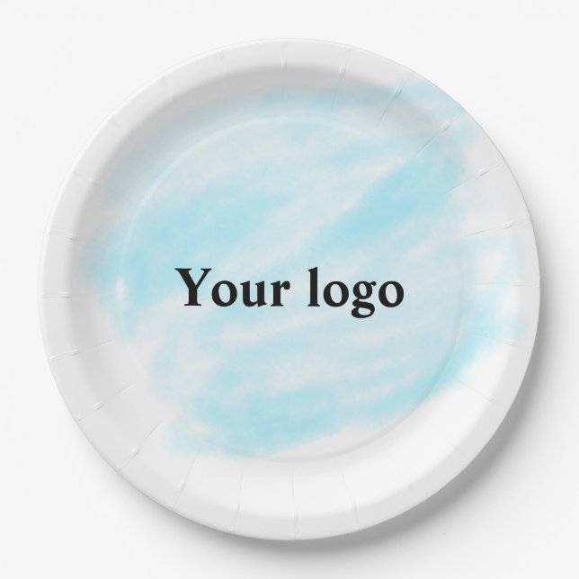 Simple minimal elegant custom logo here company wa paper plate (Front)