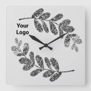 Simple minimal elegant custom logo here company wa square wall clock