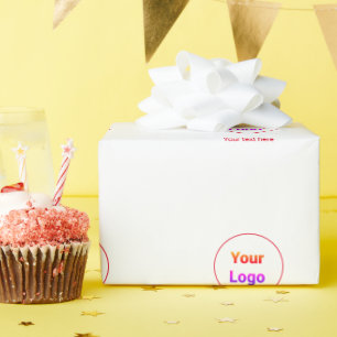 Simple minimal elegant custom logo here company wrapping paper