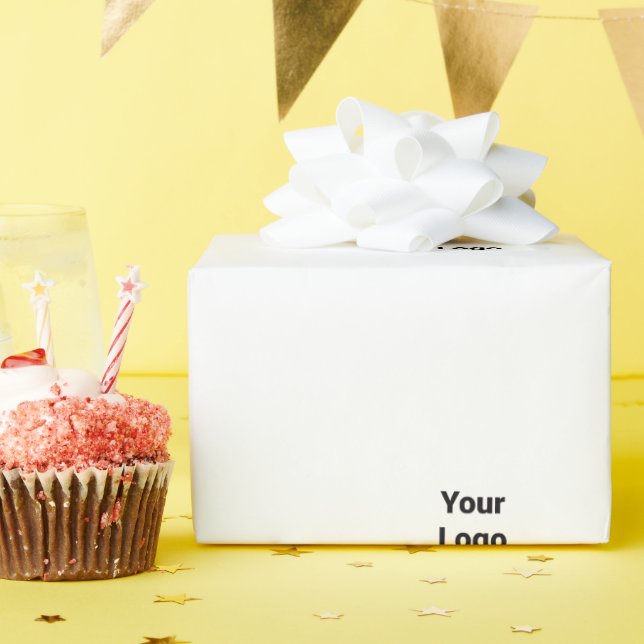 Simple minimal elegant custom logo here company    wrapping paper (Birthday Party)
