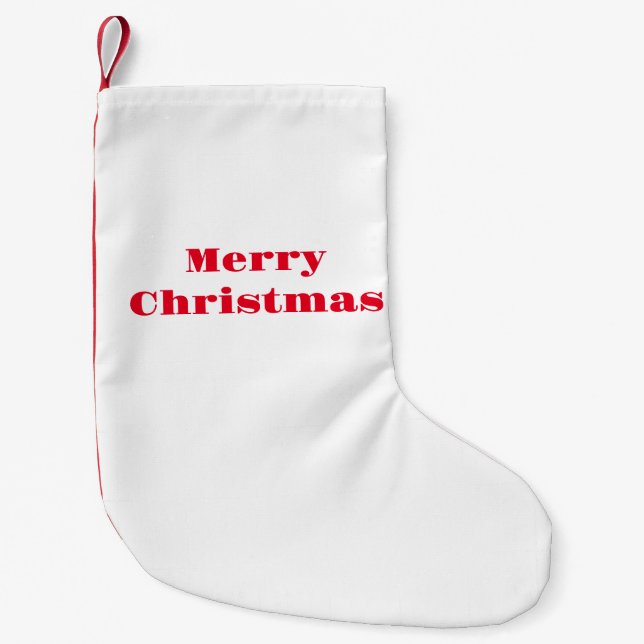 Simple minimal elegant custom merry Christmas Chri Small Christmas Stocking (Front)