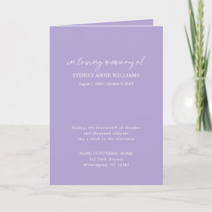 Simple Minimal Elegant Funeral Programme