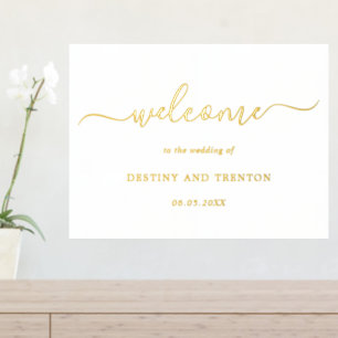 Simple Minimal Elegant Gold Welcome Wedding Foil Prints