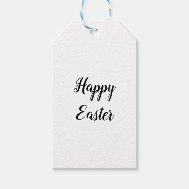 Simple minimal elegant happy easter gift tag (Front)