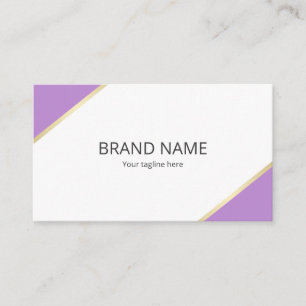 Simple Minimal Elegant Luxury Purple Gold Frame Business Card
